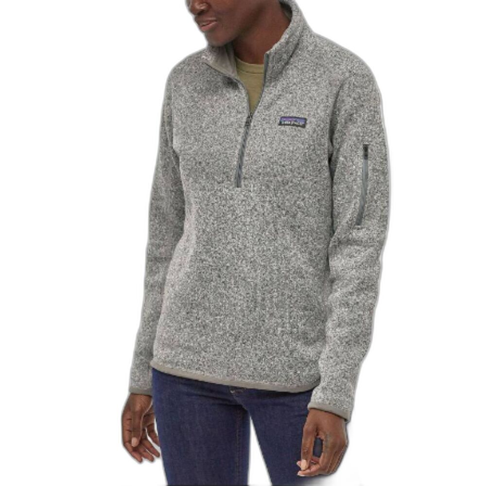 Patagonia Better Sweater 1/4 Zip Women M Gray Fleece Pullover Cozy Outdoor